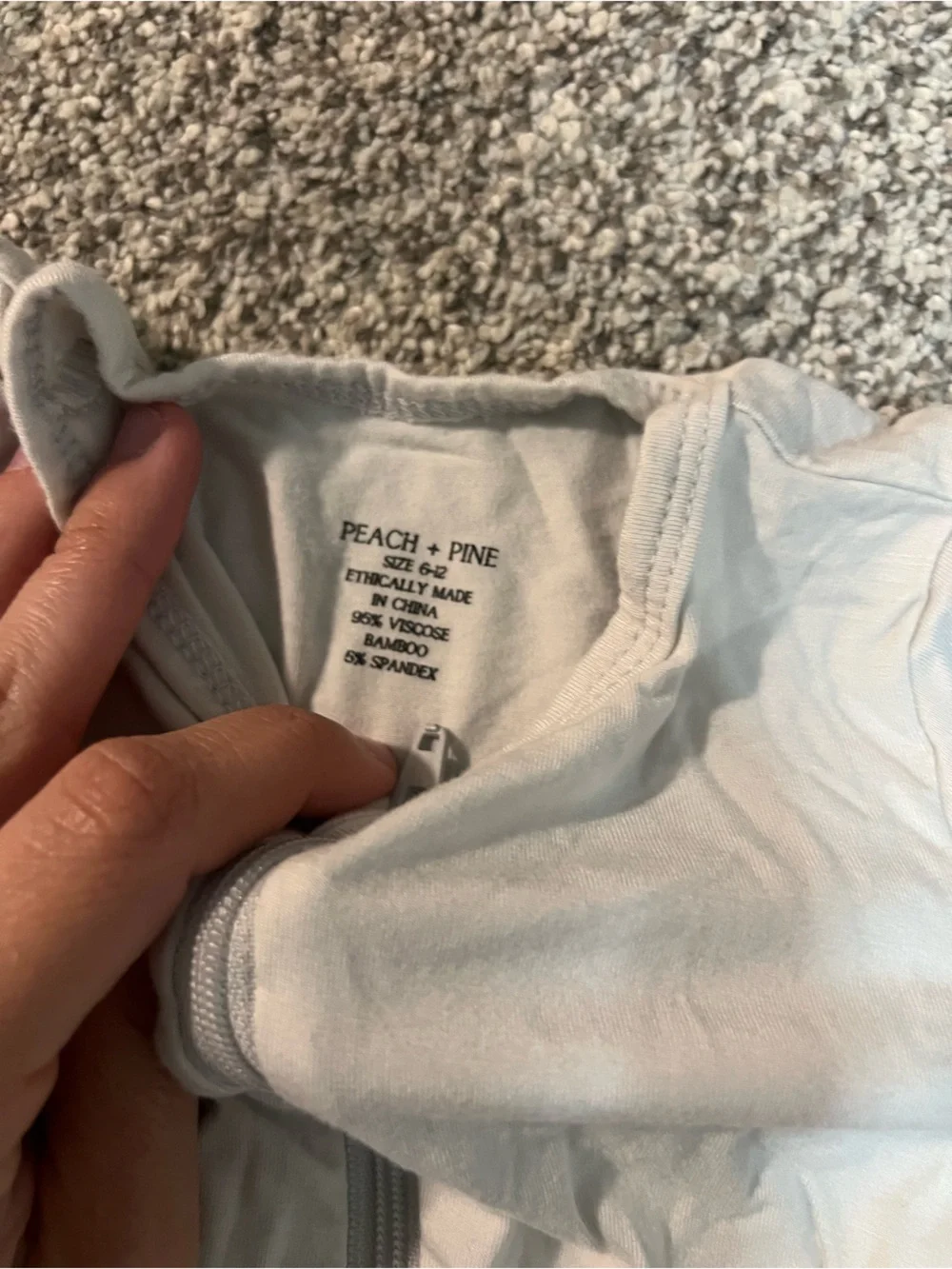 Bamboo light gray One-Piece Zippered PJ